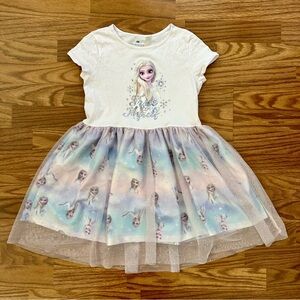H&M Disney Frozen Girls 8-10 Short Sleeve Spring Summer Dress Elsa Tulle EUC!